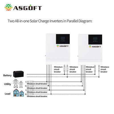 اینورتر خورشیدی MPPT با شارژر MPPT 5kw 6kw 5000w Hybrid Pure Wave Off Grid