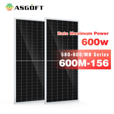 500 وات 550 وات 600 وات فیلم نازک تخت پانل های تک کریستالی PV ماژول نصب سقف