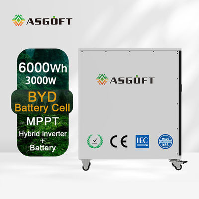 باتری 6Kwh lifepo4 باتری شارژ خورشیدی ذخیره انرژی سیستم باتری 6KW اینورتر