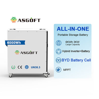 سیستم ذخیره انرژی خورشیدی 6KWH Lifepo4 off Grid Hybrid Inverter 3kw
