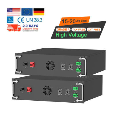 ولتاژ بالا 15kwh-750kwh باتری لیتیوم آهن Lifepo4 51.2v 100Ah باتری نصب شده در قفسه باتری لیتیوم یون