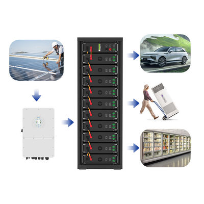 ولتاژ بالا 15kwh-750kwh باتری لیتیوم آهن Lifepo4 51.2v 100Ah باتری نصب شده در قفسه باتری لیتیوم یون