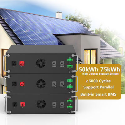 ولتاژ بالا 15kwh-750kwh باتری لیتیوم آهن Lifepo4 51.2v 100Ah باتری نصب شده در قفسه باتری لیتیوم یون