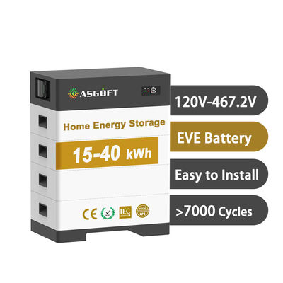 ذخیره سازی انرژی خانه ای 15kwh - 40kwh رف LifePo4 برای سیستم خورشیدی هیبریدی پانل خورشیدی