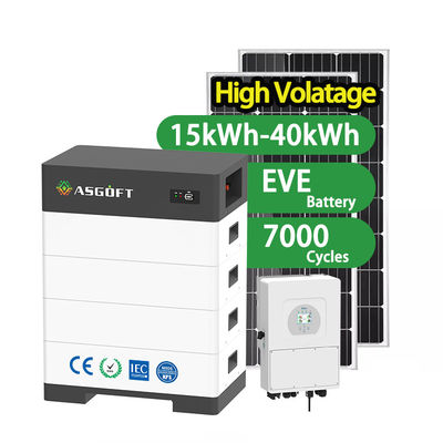 ذخیره سازی انرژی خانه ای 15kwh - 40kwh رف LifePo4 برای سیستم خورشیدی هیبریدی پانل خورشیدی