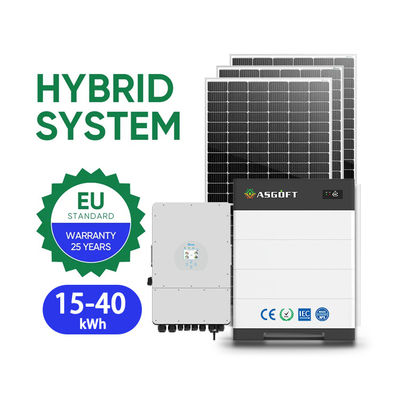 ذخیره سازی انرژی خانه ای 15kwh - 40kwh رف LifePo4 برای سیستم خورشیدی هیبریدی پانل خورشیدی
