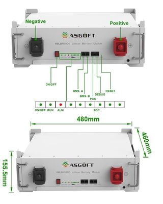 باتری ذخیره سازی انرژی LiFePO4 51.2V 5KWH-30KWH