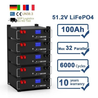51.2V 100Ah BMS 5kw Diy LiFePO4 باتری های ذخیره انرژی خورشیدی خانه